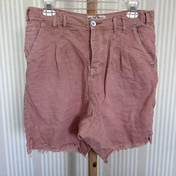 Free People We The Free Utility Harem Shorts Rose Pink Size 2 Button Fly - Picture 4 of 8
